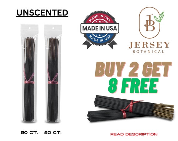 50 Incense Sticks 9" UNSCENTED Charcoal Bulk Hand Dipped Wholesale Variety DIY Mix & Match. Buy 2 Get 8 Free