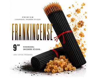 FRANKINCENSE 9" Charcoal Incense Sticks Long Lasting Hand Dipped In Fragrance Oils Variety Bulk Wholesale Lot DIY