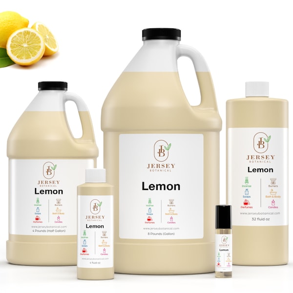 Lemon Fragrance Oil Scented Oils For Body, Soap Making, Candle Making, Lotion, Perfume, Diffuser BUY 4 GET 2 FREE