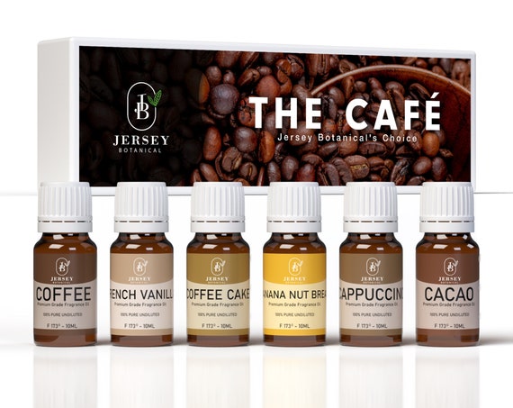 The Cafe Set Premium Grade Fragrance Oils - Coffee, French Vanilla, Coffee Cake, Banana Nut Bread, Cappuccino, Cacao