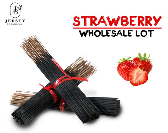 STRAWBERRY Charcoal Incense Sticks 9" Long Lasting Hand Dipped In Fragrance Oils Variety BULK Wholesale Lot DIY