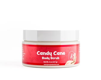 Candy Cane Exfoliating Body Scrub 25+ Scents With Shea Butter, Natural Sugar Scrub Exfoliant, Same-Day Shipping, BUY 2 GET 1 FREE