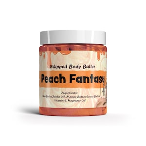 Peach Fantasy Whipped Body Butter 70+ Scents and Sample Sizes, With Shea Butter (Thermal Wrap included FREE) BUY 2 Get 1 FREE