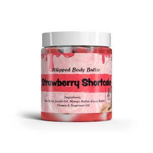 Burro corpo montato Strawberry Shortcake, oltre 70 fragranze e formati campione, con burro di karité (involucro termico incluso GRATIS) ACQUISTA 2 e ricevi 1 GRATIS