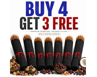 Incense Sticks 9" Charcoal 100 Bulk Hand Dipped Wholesale Variety DIY Mix & Match BUY 4 Get 3 FREE