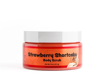 Strawberry Shortcake Exfoliating Body Scrub 25+ Scents With Shea Butter, Natural Sugar Scrub Exfoliant, Same-Day Shipping, BUY 2 GET 1 FREE