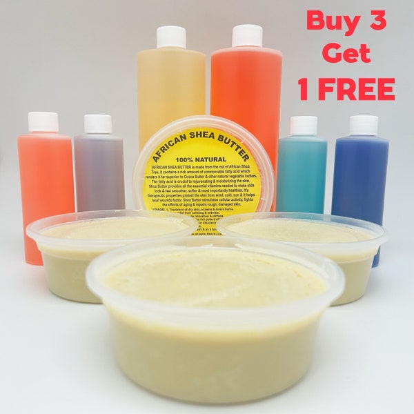 SCENTED African Shea Butter 8oz. Natural Pure Unrefined 100% Organic Virgin From Ghana BUY 3 Get 1 FREE