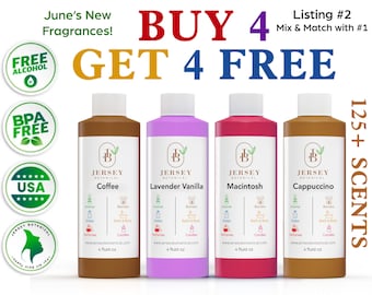 Fragrance Oil 4 oz. Scented Oils For Body, Soap Making, Candle Making, Lotion, Perfume, Diffuser. BUY 4 Get 4 FREE