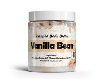 Vanilla Bean Whipped Body Butter 70+ Scents and Sample Sizes, With Shea Butter (Thermal Wrap included FREE) BUY 2 Get 1 FREE