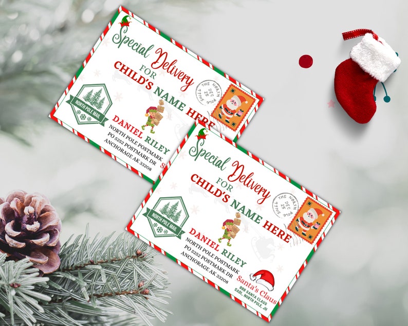 Elf Address Elf Address Labels Template, Printable Elf Mail and Santa Mail Shipping ...