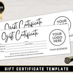 Modello di buono regalo, buono regalo stampabile fai da te, buono regalo minimalista e moderno, modificabile con Canva, download immediato