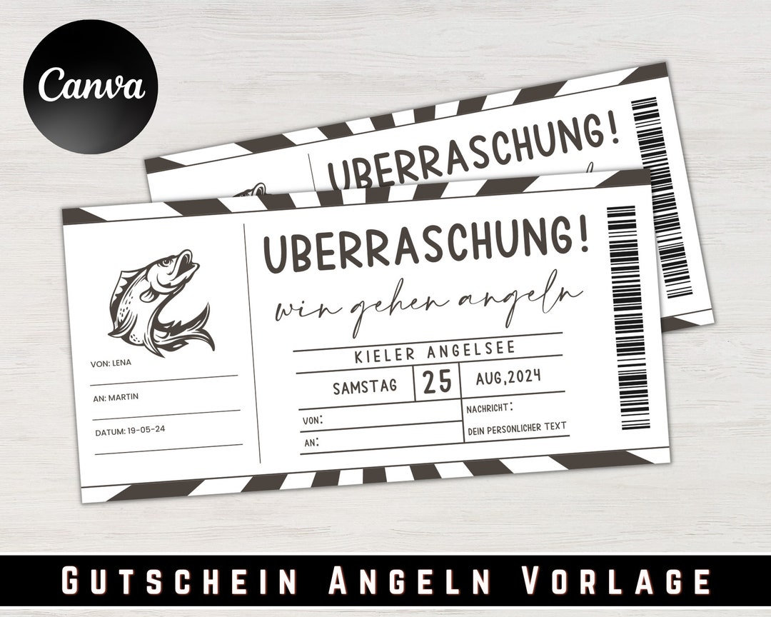 Voucher Fishing Template Voucher Fishing Trip to Print Gift Idea
