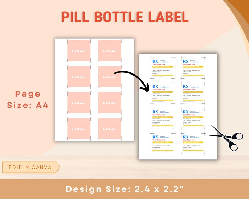 Nursing Graduate Pill Bottle Label Novelty Fun Printable Rx Etsy
