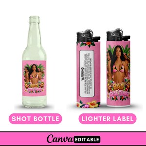 Adult Birthday Party Favor Templates Lighter Label Boarding Pass Styrofoam Cup Shot Glass Birthday Paddle Fan Pool Party Favor Olit Hookah