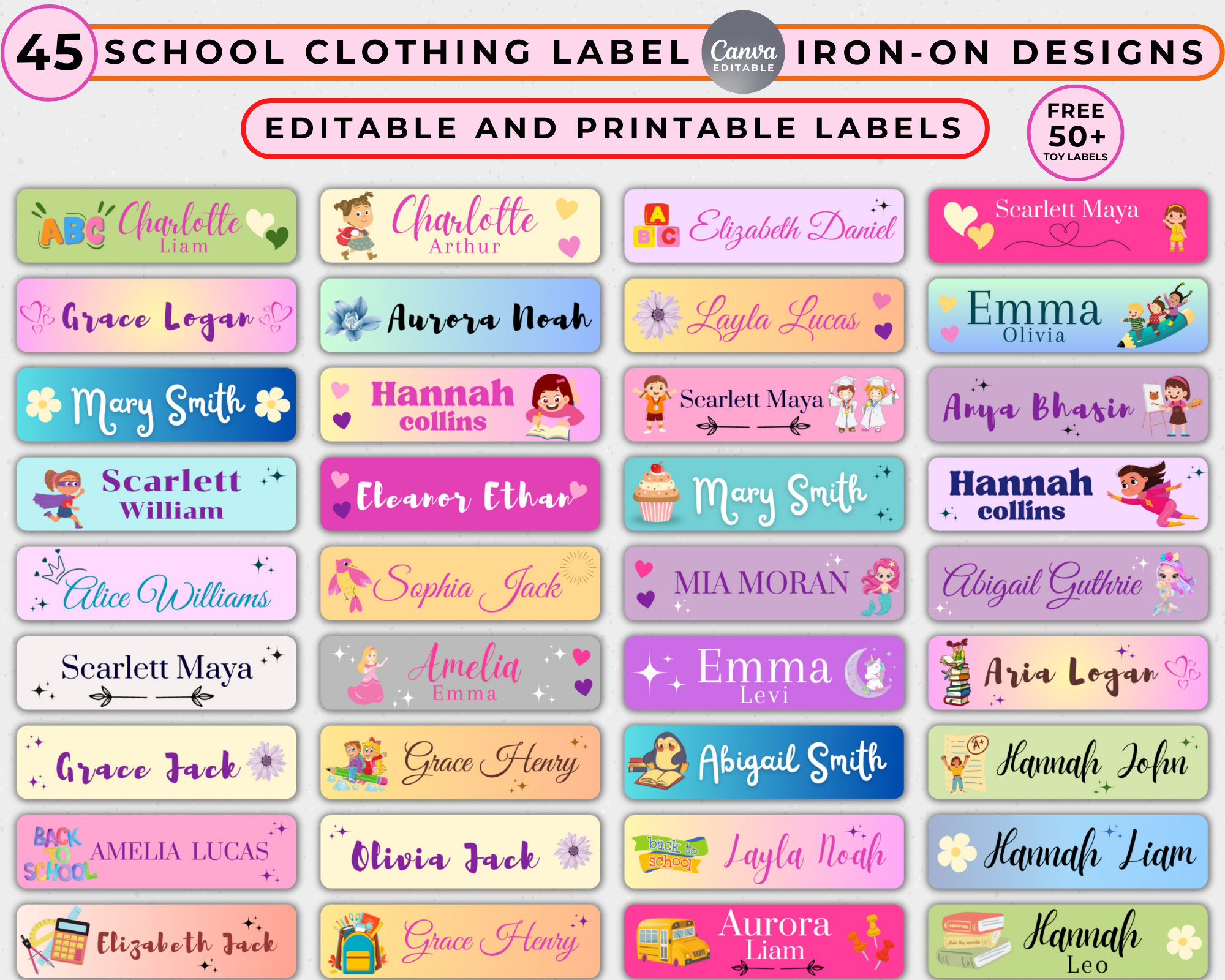 80 Iron on Labels, Custom Clothing Labels, Kids Name Labels, Camp Labels,  Iron on Cloth Labels, Personalized Labels, Name Tags Labels 