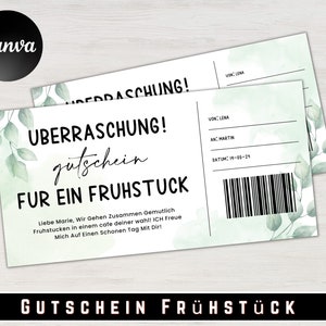 Breakfast voucher template | Breakfast voucher to print | Birthday gift idea | Voucher to design | Gift voucher