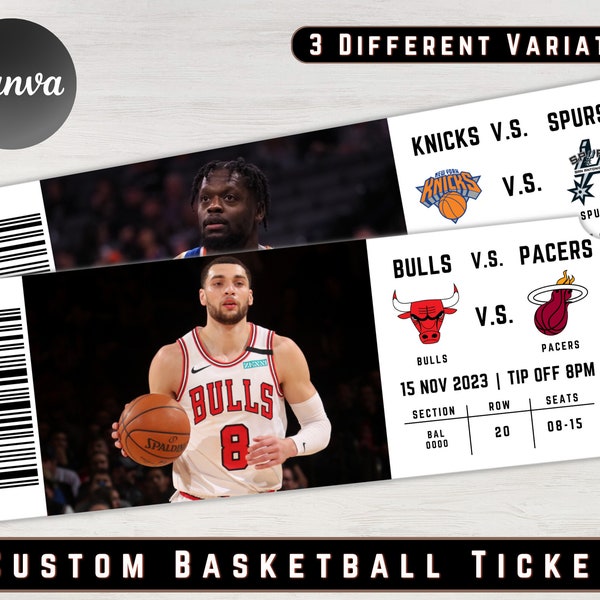 Basketball Custom Tickets, Event Custom Tickets, Basketball Game Ticket, Basketball Gift Ticket, Sports Game Gift Tickets