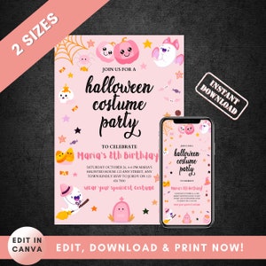 Halloween Birthday Invitation, Halloween Invitation, Spooky One Birthday, Spooky One Invite, Spooky One Party, Instant Download