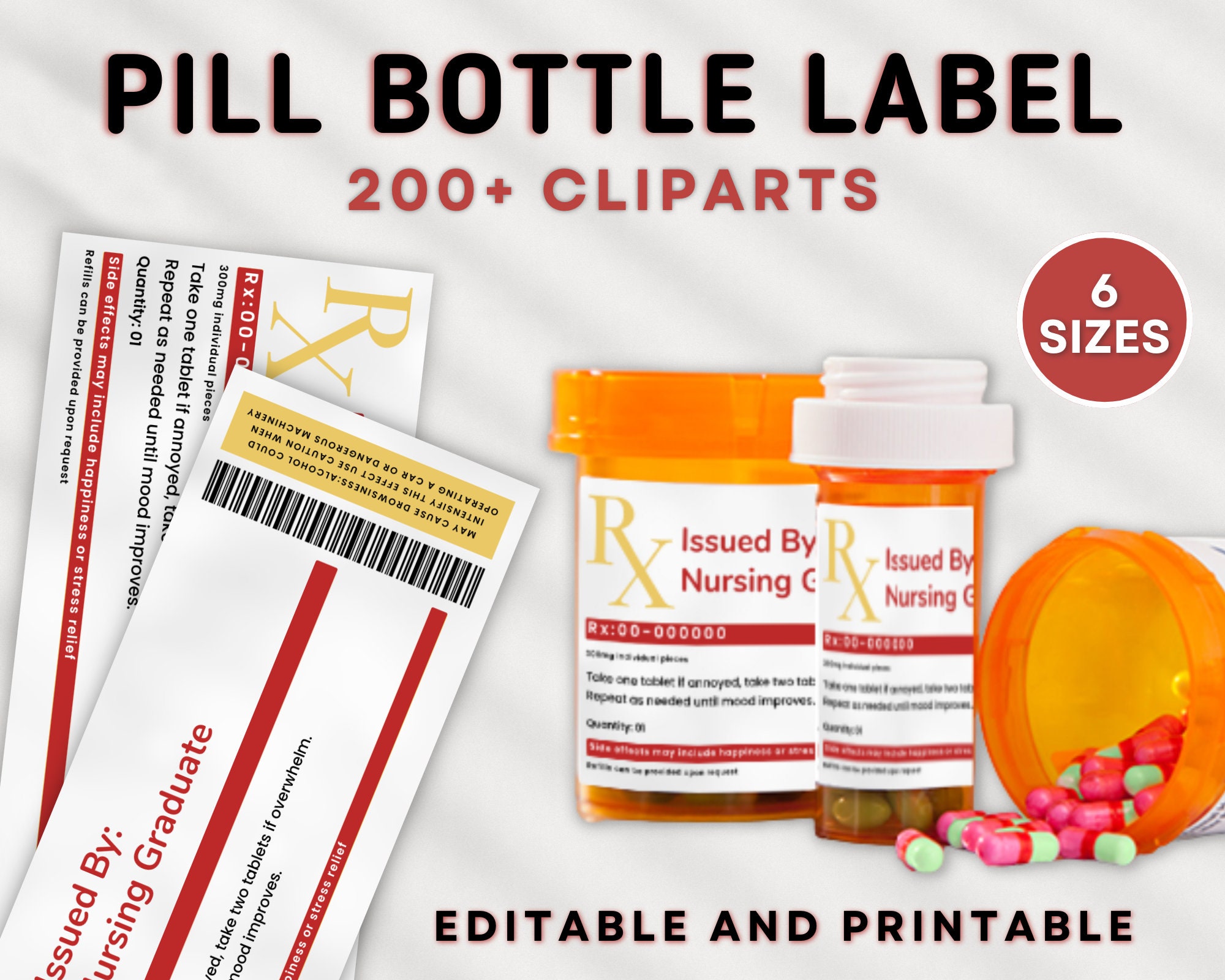 Pill Bottle Labels Printable Editable Prescription Label Etsy