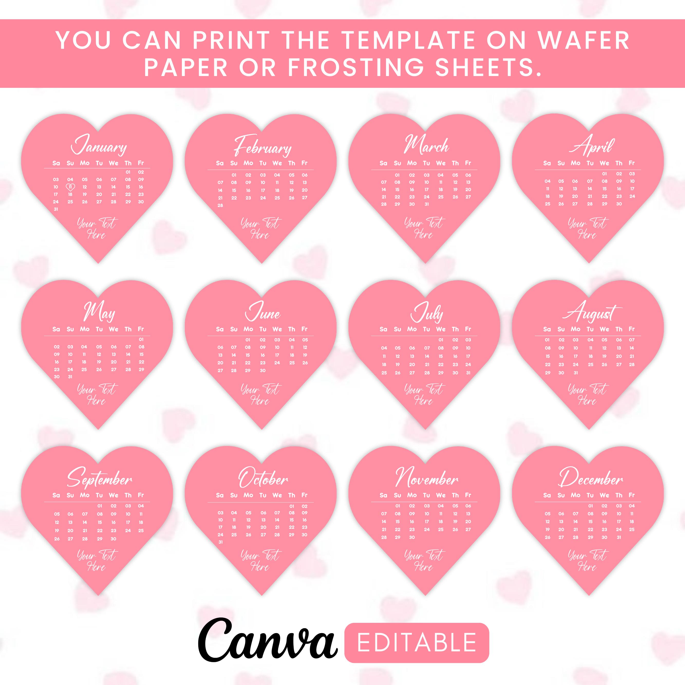 Heart Cake Topper December Calendar, Burn Away Calendar 2026,calendar ...