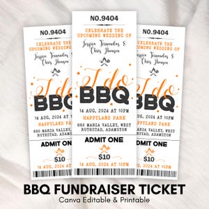 BBQ Fundraiser Ticket, Printable Fundraiser ticket, Event Ticket, printable Ticket, BBQ Fundraiser Ticket,BBQ fundraiser Invitation template