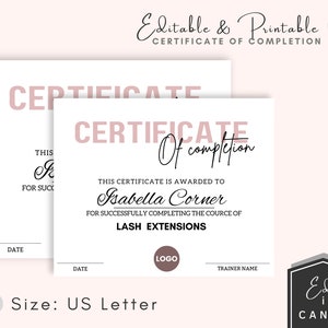 Editable Certificate Of Completion, Award Recognition, Modern Certificate of Achievement Design, DIY Student Completion Certificate