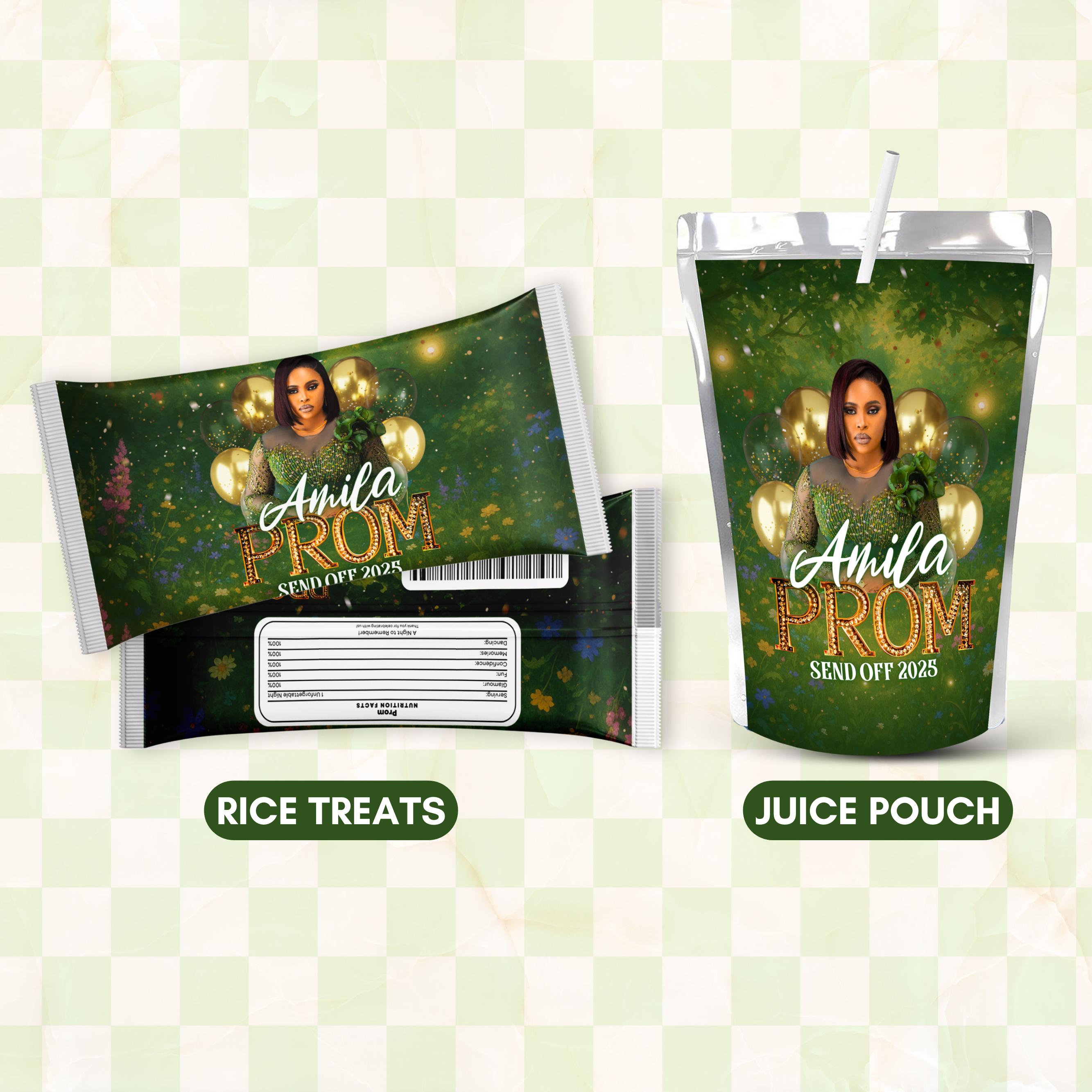 Prom Sweet Package Enchanted Forest Prom Send off Treat Packaging, Prom Template Bundle ...