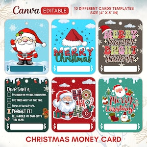 Tarjeta de dinero de Navidad, titular de la tarjeta de dinero, tarjeta de dinero PNG, titular de dinero de vacaciones, titular de dinero de bálsamo labial de vacaciones, 10 tarjetas de dinero de Navidad diferentes