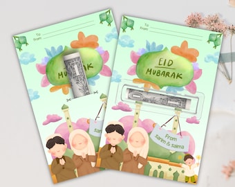 Portamonedas para Eid, Sobre editable para Eid, Tarjeta para Eid, Regalos para Eid para niños, Tarjeta para Eid Mubarak, Plantilla Canva de descarga instantánea