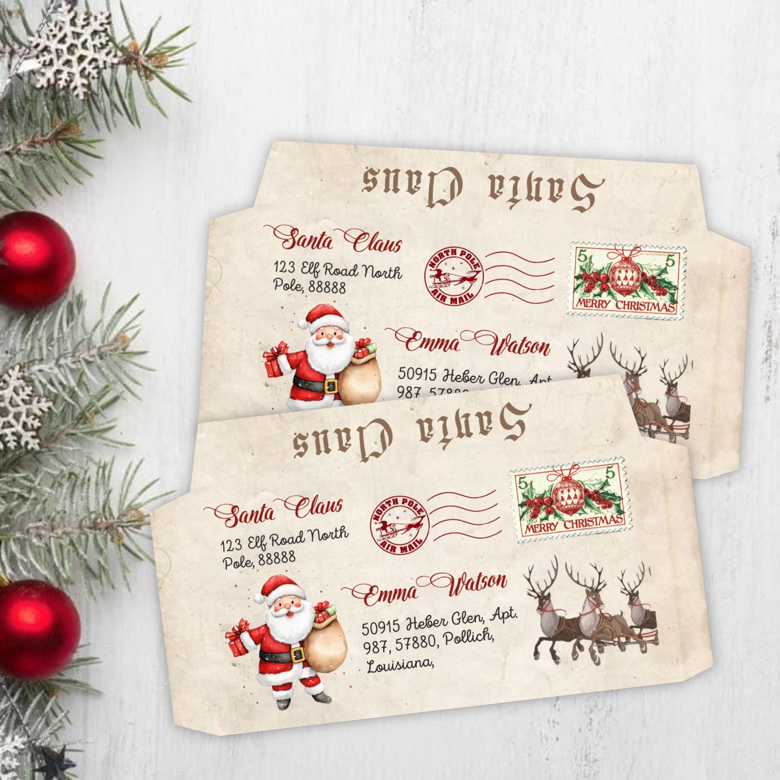 Christmas Santa Mail Envelope, Santa Envelope Template, Official Santa
