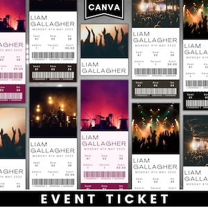 Concert Ticket Gift, Concert Ticket Template, Concert Ticket Invitation, Custom Concert Tickets, Reveal Concert, Ticket Template