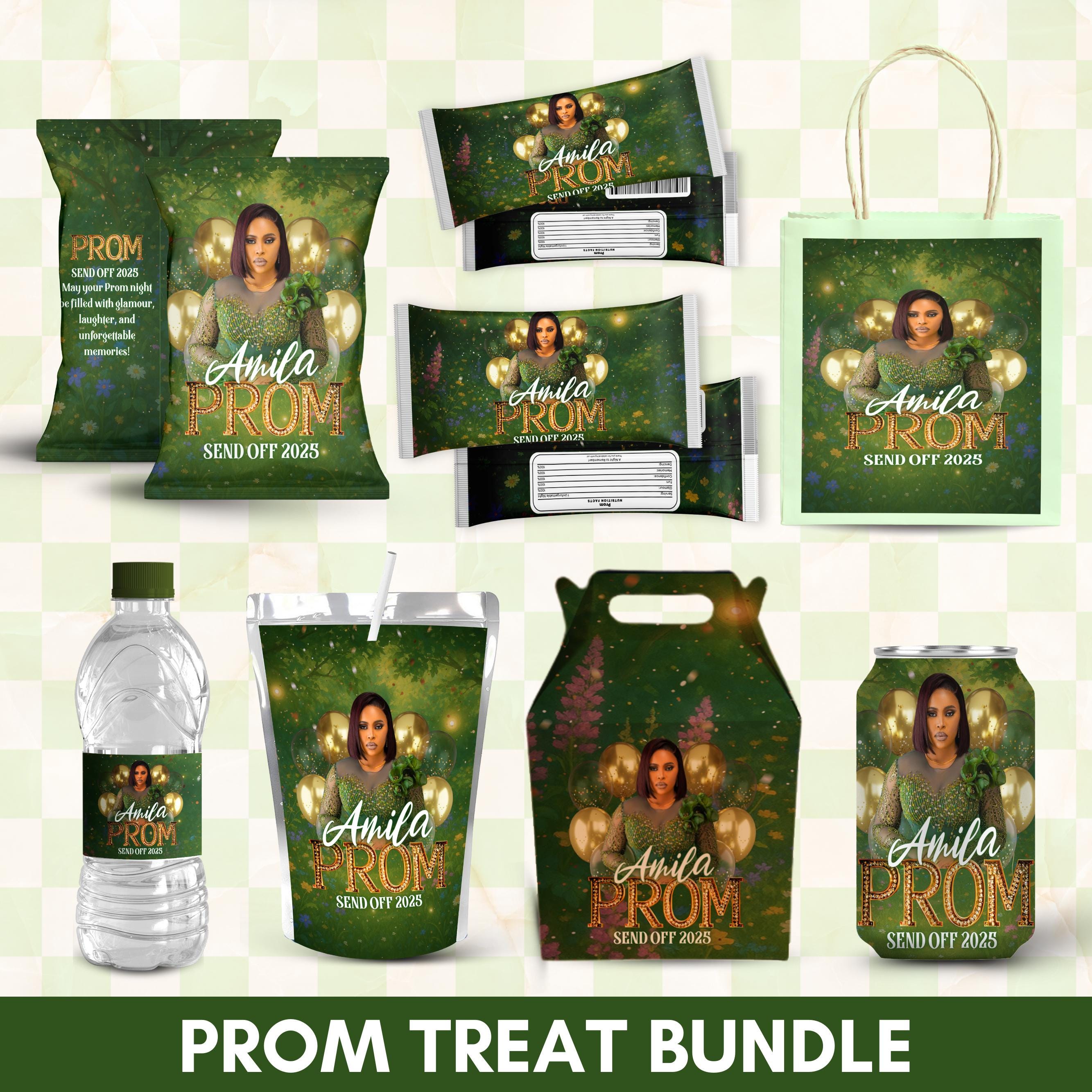 Prom Sweet Package Enchanted Forest Prom Send off Treat Packaging, Prom Template Bundle ...