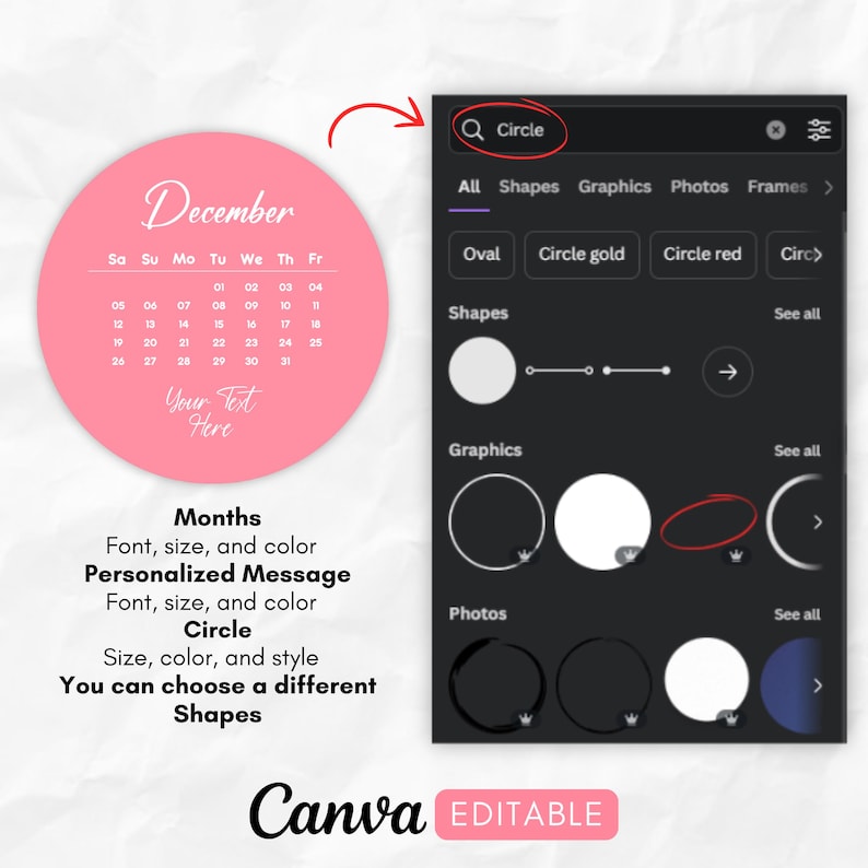 Burn Away Cake Topper Calendar Template, 2065 Custom Calendar Editable Cake Toppers, Printable Birthday Cake Topper, Canva Template Bild 5