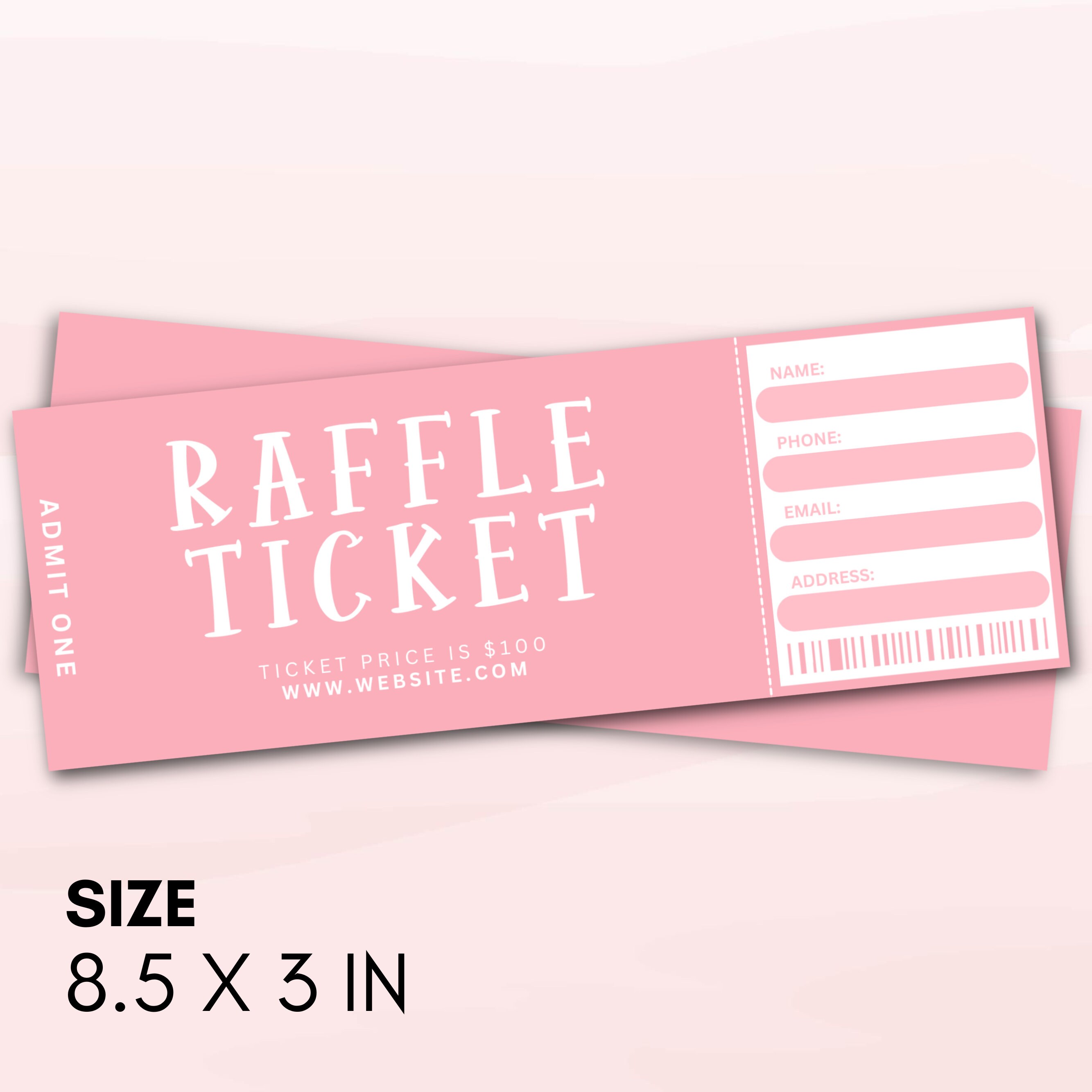Suprise Raffles Editable Raffle Ticket Canva Template, Surprise Raffle Ticket, DIY ...