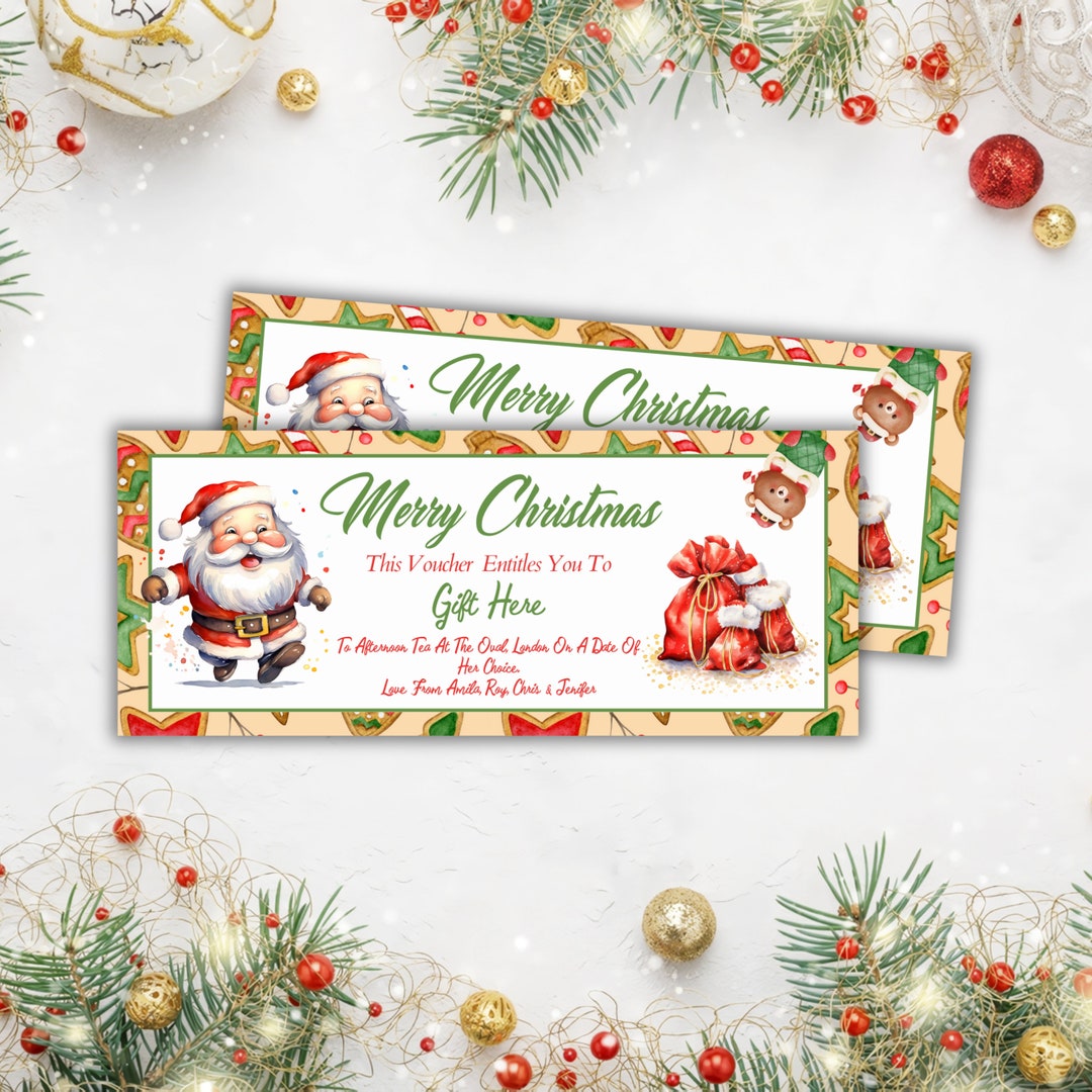 Editable Christmas Gift Voucher Template Christmas Coupon Template