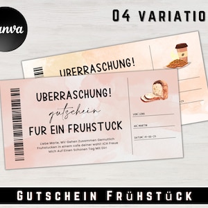 Breakfast voucher template | Breakfast voucher to print | Birthday gift idea | Voucher to design | Gift voucher