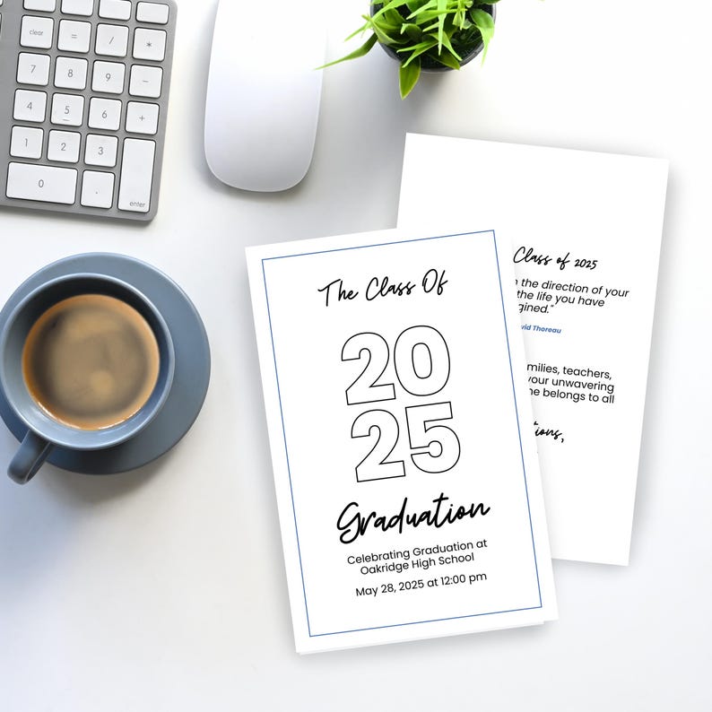 2026 Graduation Program Template, Editable 2026 Ceremony Card, Class of ...