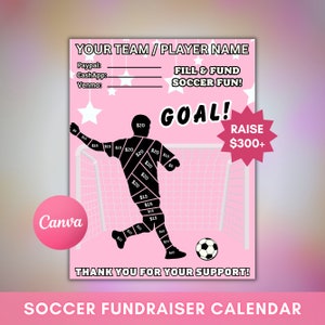 Editable Soccer Pick a Date to Donate Fundraiser Template, Fundraiser, pay the date, Fundraiser Calendar, 8.5x11 Digital Download