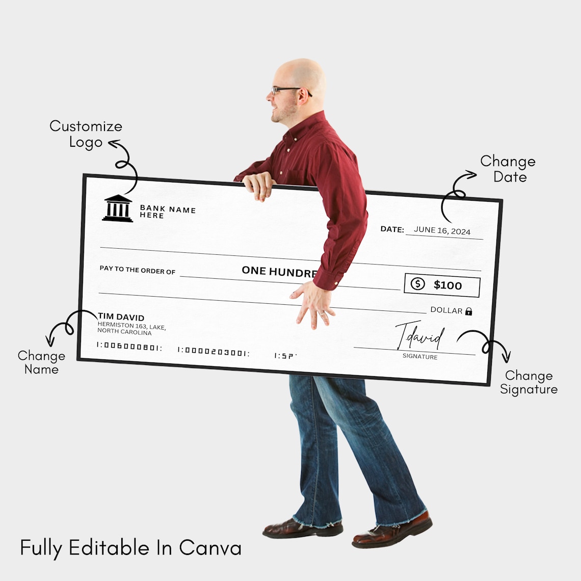 Editable Bank Check, Blank Check Template, Blank Checks, Blank Check ...