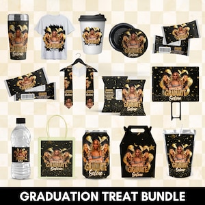 Graduation Party Favor Bundle, Graduation Chip Bag Canva Template, Graduation Party Favor Pack, Class of 2025 Grad Treat Packaging Bundle