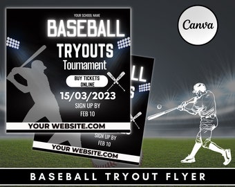 Baseball Tryouts Flyer, Instagram Template, Baseball Flyer, Tee Ball flyer, Sports Event Flyer