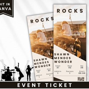 Concert Ticket Gift, Concert Ticket Template, Concert Ticket Invitation, Custom Concert Tickets, Reveal Concert, Ticket Template