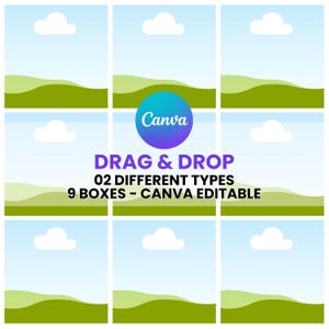 In the Cardboard Box Template, White Inside the Box Template, Square Cardboard Grid, 9 Empty Cardboard Boxes Canva Template