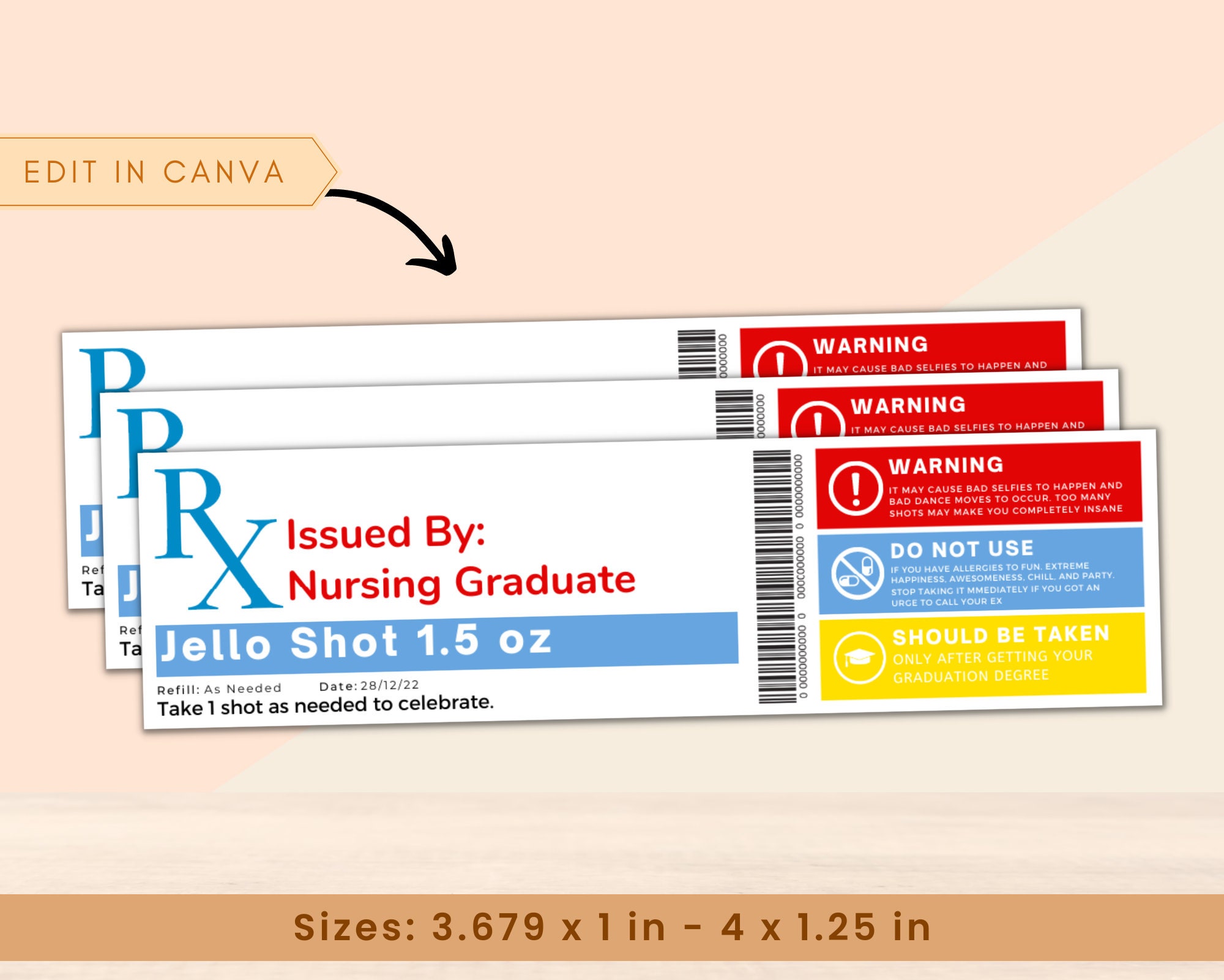 Jello Syringe RX Labels Jello Syringe Nurse Party Favors Etsy