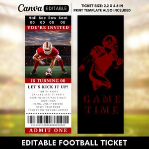 Football Ticket Invitation, Football Birthday Invitation Ticket, Liverpool fc Football Ticket, Football Signing Day invite, Football
