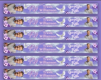 Sjabloon voor rouwlint, sjabloon voor begrafenisherdenking, overlijdensbericht, ontwerpsjabloon voor rouwlint (RIP), Canvas-sjabloon, direct downloaden