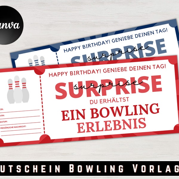 Personalisierter Gutschein Bowling Ticket Instant Download Bowling Bearbeitbare Gutscheine Zum Ausdrucken Und Zum Ausfüllen