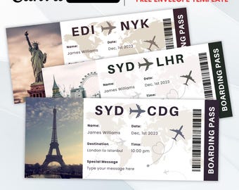Birthday Boarding Pass,Plane Ticket,Fake Ticket,Travel Ticket Print,Airplane Ticket,Fake Plane Ticket,Surprise Flight,Surprise Trip