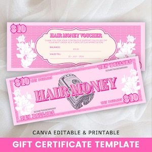 Gift Certificate Template, DIY Printable Gift Voucher Certificate, Minimalist, Modern Gift Certificate, Canva Editable, Instant Download