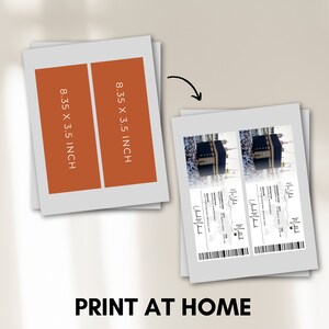 May include: Printable 8.35 x 3.5 inch tickets with a photo of the Kaaba in Mecca, Saudi Arabia. The tickets have the text "Hajj Mahal" and a world map. Print at home.